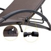 Outdoor Five Position Adjustable Chaise Lounge Chair Brown with Arms - Crestlive Products - 4 of 4