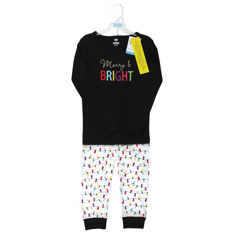 Hudson Baby Infant Girl Cotton Pajama Set, Merry and Bright, 2 of 5