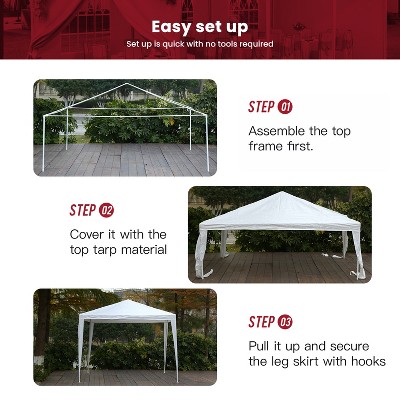 White 10x10 Waterproof Outdoor Canopy Tent with Stainless Steel Frame