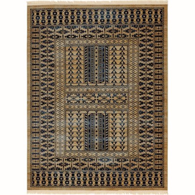 Kennedy Collection 9' x 12' Blue Geometric Easy-Care Area Rug