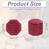Unique Bargains Vintage Velvet Octagonal 2 Slots Jewelry Storage Boxes 2 Pcs - 2 of 4