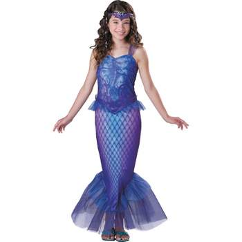 Halloween Express Girls' Mysterious Mermaid Halloween Costume - Size 12-14  - Blue