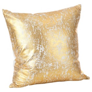18"x18" Donnelou Metallic Foil Print Throw Pillow Gold - Saro Lifestyle - 1 of 3