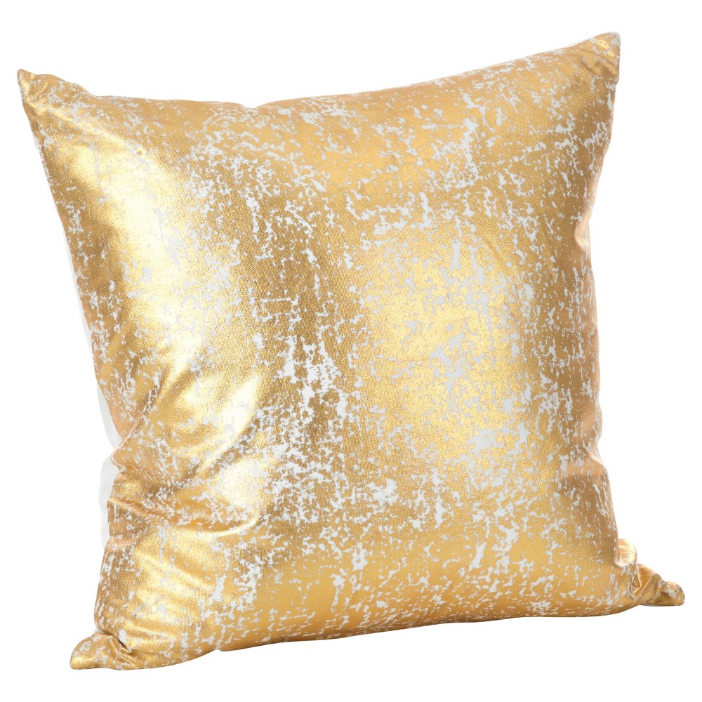Photos - Pillow 18"x18" Donnelou Metallic Foil Print Throw  Gold - Saro Lifestyle