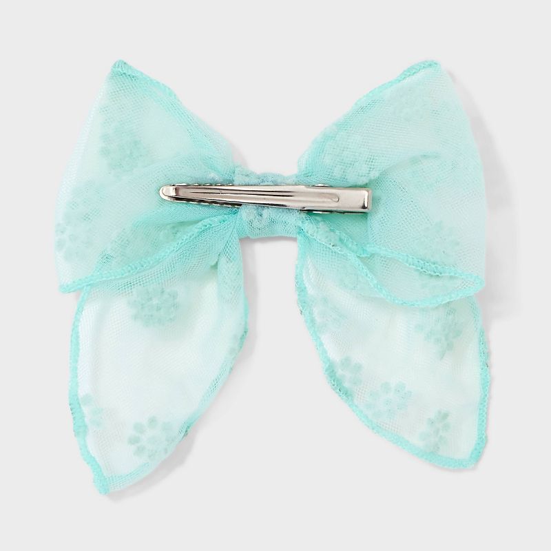 Flower Bow Hair Barrette Set 2pc - Wild Fable&#8482; Mint Green, 3 of 5