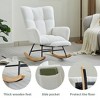 LOVMOR Upholstered Teddy Velvet Rocking Chair & Accent Chair with High Backrest, for Nursery Bedroom, Living Room, White - 2 of 4
