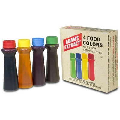 Adams Extract Natural Food Colors, 4 CT