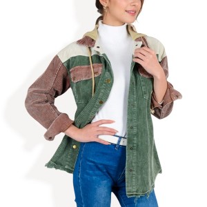 Anna-Kaci Women's Color Block Jacket with Attached Hood and Stylish Design - 1 of 4