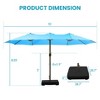 Aoodor 15 ft. Double Sided Patio Umbrella with Base Stand - 3 of 4