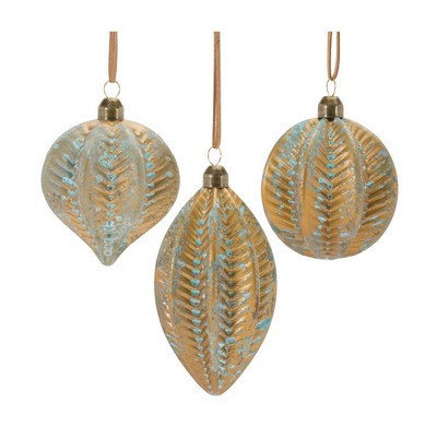 Melrose Ribbed Glass Ornament (Set of 12)
