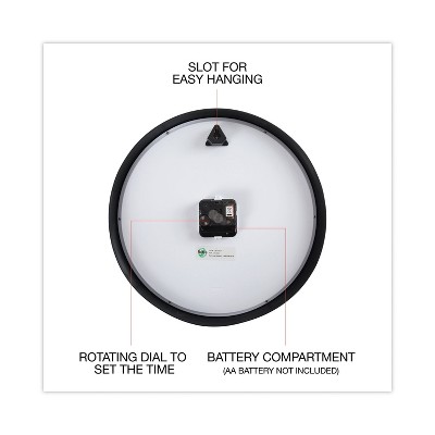 Black and White 11.5" Round Quartz Wall Clock