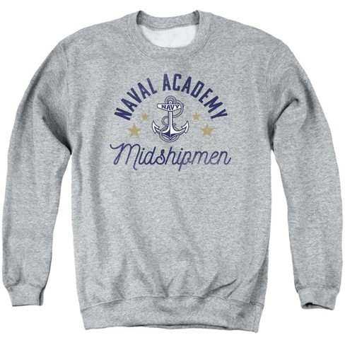 Campus Lab Us Naval Academy Official Midshipmen Adult Crewneck Sweatshirt Athletic Heather 2X Large