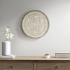 Leah Round Two-Tone Medallion Wall Decor Natural/White - Madison Park: 27" Geometric MDF Art, Modern Style, Spot Clean - 2 of 4