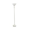 1-Light Torchiere Floor Lamp with Marbleized Glass Shade - Elegant Designs - 3 of 4