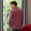 Campus Sutra Men Men's Rouge Pink Self-Design Floral Shirt - 4 of 4