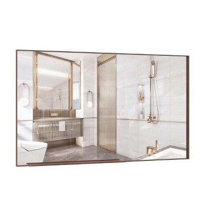 NicBex 36x24 Inch Modern Bathroom Mirror for Wall, Aluminum Framed Vanity Mirror, Hangs Horizontally or Vertically for Living Room Bedroom