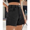 Imily Bela Classic High Waisted Raw Hem Jean Shorts Straight Leg Denim Shorts Summer Hot Pants - 2 of 4