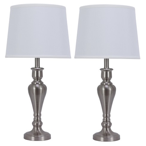 2pc Brushed Touch Controllable Lamp Set, Touch On Lamps Target