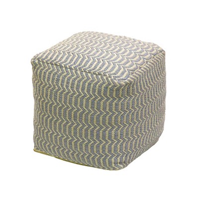 Striped Outdoor Pouf Gray - National Tree Company