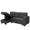 LACOO 79 in. L-Shaped Foldable Sleeper Sofa with Storage Recliner - Dark Grey - 3 of 4