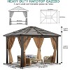 Hardtop Gazebo with Polycarbonate Double Roof, Aluminum Frame Outdoor Gazebo - 2 of 4