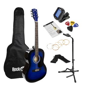 RockJam Acoustic Guitar Kit with Tuner, Bag, Stand, Strap & Lessons AG-1BL-SK - 1 of 4