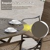 Mondawe 72 in x 42 in Oval Powder Coated Cast Aluminum Outdoor Dining Table with Umbrella Hole - 3 of 4