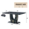 NicBex Dining Table 71" Modern Rectangular Imitation Marble Decorative Glass dining table for Dining Room - 3 of 4