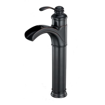 BWE Waterfall Single Hole Single-Handle Vessel Bathroom Faucet With Pop-up Drain Assembly
