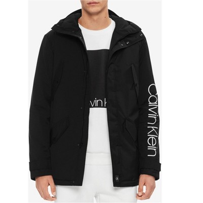 Calvin Klein Mens Hooded Water Resistant Jacket