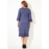 Catherines Women's Plus Size Bell Sleeve Ponte Mesh Shift Shirtdress - 3 of 4