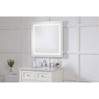 Rectangular Silver LED Bathroom Vanity Mirror