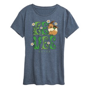 Women's - Pokémon - Eevee Floral Short Sleeve Graphic T-Shirt - 1 of 4