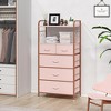 5 Drawers Dresser for Bedroom, 47" Tall Dresser Chest of Drawers with Side Hooks, Fabric Closet Dresser Tower Furniture - 2 of 4