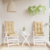 vidaXL Highback Chair Cushions 2 pcs Melange Beige 47.2"x19.7"x2.8" Fabric - 4 of 4