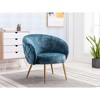 NicBex Velvet Accent Chair,Upholstered Living Room Chairs with Curved Button-Tufted Back and Metal Legs,Cozy Armchair,Club Chairs for Living Room - 2 of 4