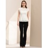 INSPIRE CHIC Women's Mock Neck Cap Sleeve Crochet Lace Peplum Blouse - 2 of 4