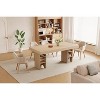 Light Oak Large Dining Table with Dual Side Storage, Double Pedestal Wooden Kitchen Table for Dining Room & Kitchen - 2 of 2
