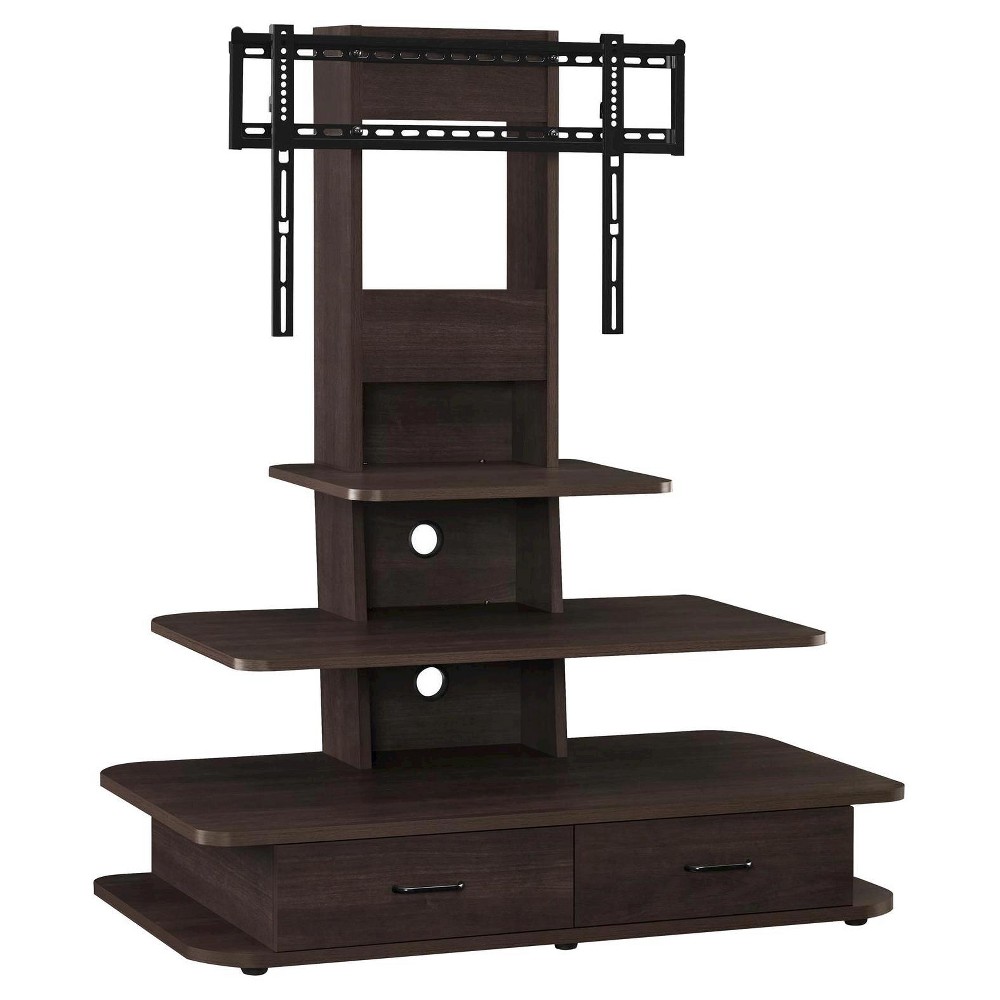 Photos - Mount/Stand Solar TV Stand for TVs up to 70" with Mount and Drawers Espresso - Room &