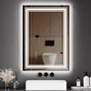 LED Bathroom Mirror with Lights, Dimmable Vanity Mirror, Front&Backlit, 3 Colors, Memory, Anti-Fog Light Up Wall Mirror, Horizontal/Vertical - 2 of 4