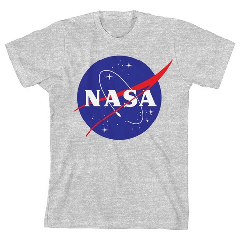 Nasa Logo Boy's Heather Gray T-shirt -large : Target