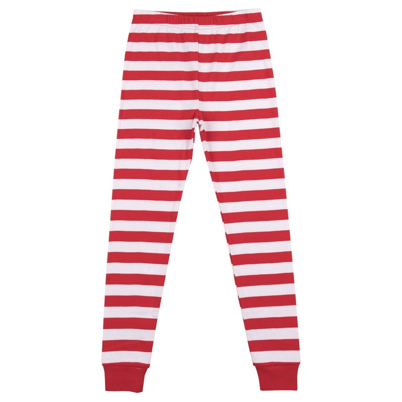 Ninja Skills Youth Boy's Red & White Striped Long Sleeve Shirt & Sleep Pants Set, 4 of 5