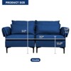 Modern Fabric Loveseat with Solid Wood Frame and High Legs – Stylish and Comfortable for Home & Office - 3 of 4