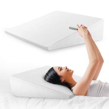 Cheer Collection Memory Foam Bed Wedge Pillow with Washable Cover - White (25" x 25" x 7")
