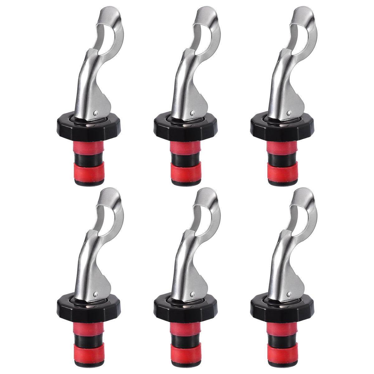 Unique Bargains Reusable Vacuum Expanding Manual Wine Stoppers for Champagne Beer 6 Pcs