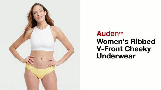 Women's Ribbed V-Front Cheeky Underwear - Auden™, 2 of 6, play video