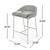 2pcs Modern Upholstered Fixed Height Bar Stools with Backrest-Christopher Knight Home - 3 of 4