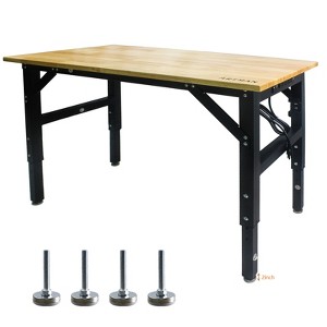 Maggift Sawhorses and Workbenches, Five Level Adjustable Height, Suitable for Workshop Garage Office Home, Black 51.18 "*28.34" *5.11" - 1 of 4