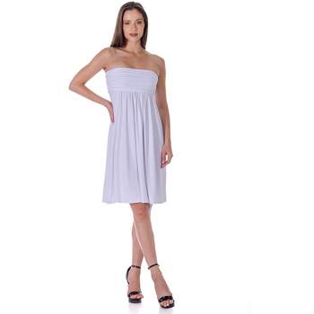 24seven Comfort Apparel Strapless Empire Waist Mini Dress