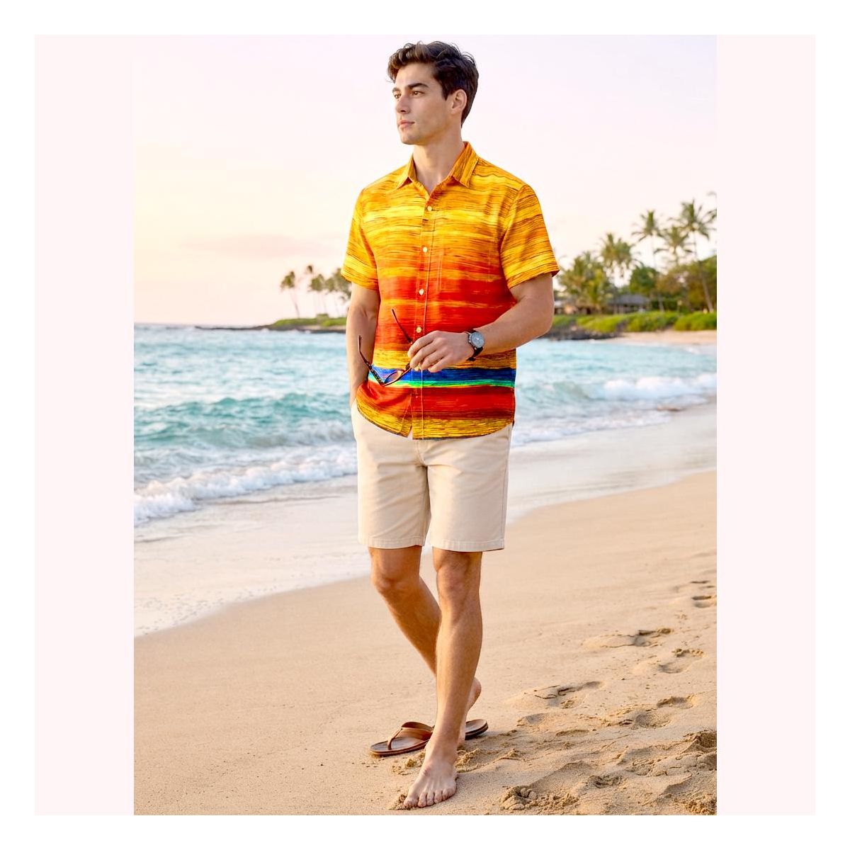 HAPPY BAY Mens Hawaiian Shirts Short Sleeve Button Down Shirt Men's Hawaii Shirts Boho Vacation Casual Summer Beach Shirts Funny 5XL Multi,Stripe - thumbnail 3